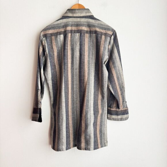 Vintage Pierre Cardin Boutique Wool Blend Striped Shirt S - Picture 6 of 6